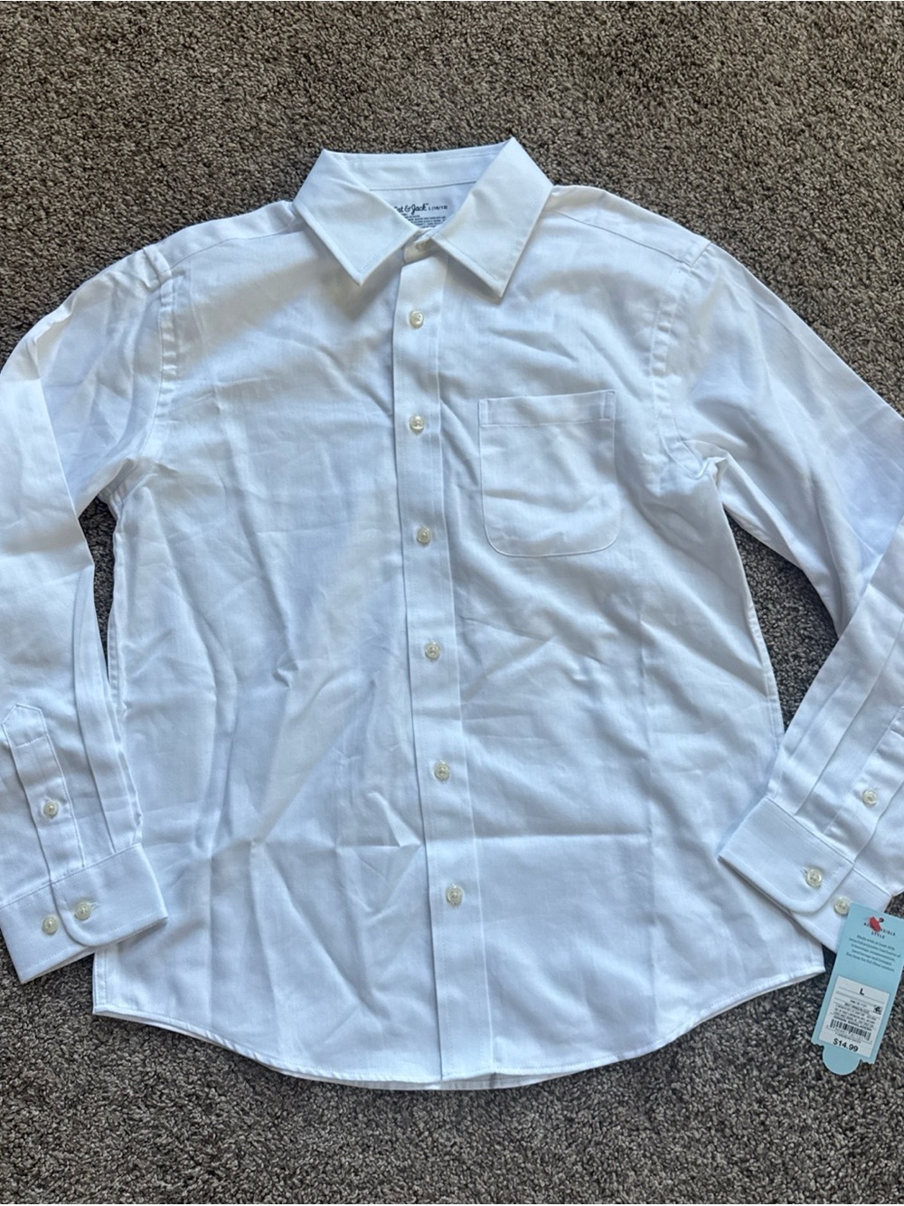 Classic White Dress Shirt Boys Large 10/12 nwt Cat & Jack